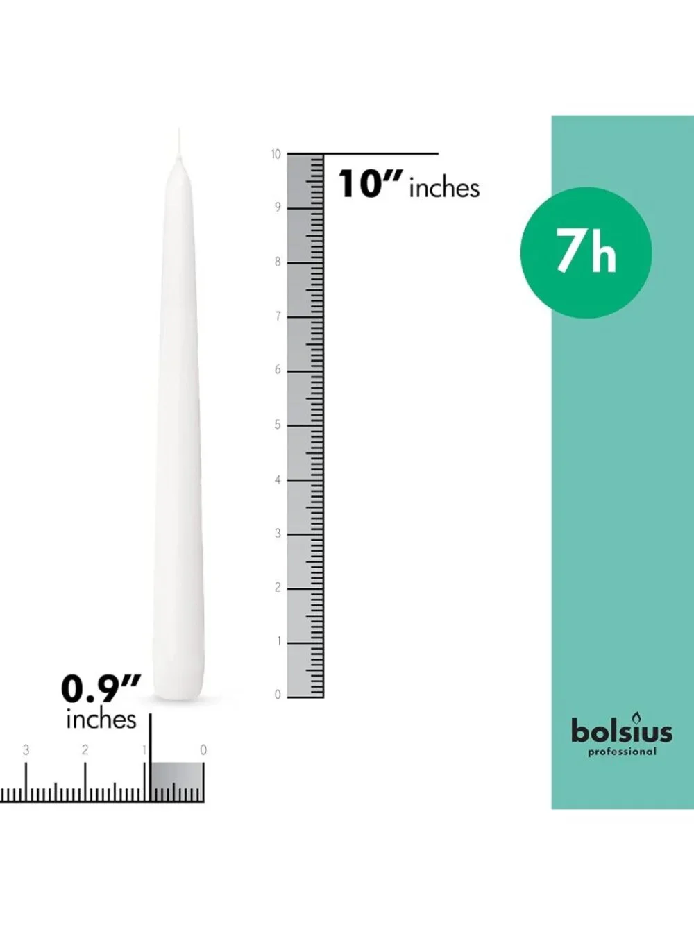 100 Count White Taper Candles - 10 Inch Dinner Candles, Smokeless & Dripless